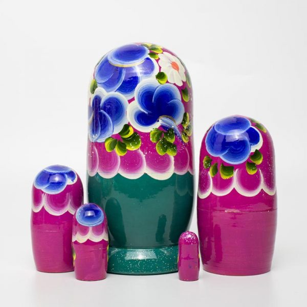 5pcs 14cm / 5.5" Gouache Nesting Dolls - Image 2